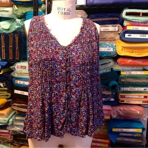 Anthropologie by Maeve small Lila Pin-tuck multicolored top